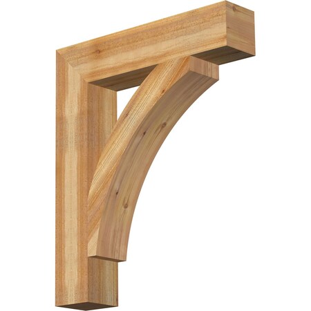 Ekena Millwork Thorton Block Rough Sawn Bracket, Western Red Cedar, 6"W x 30"D x 36"H BKT06X30X36THR05RWR